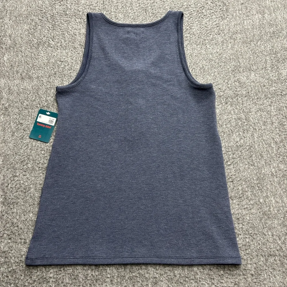 Tommy John‎ Waffle Knit Tank Small Womens Small Blue Lounge Cozy Sleep